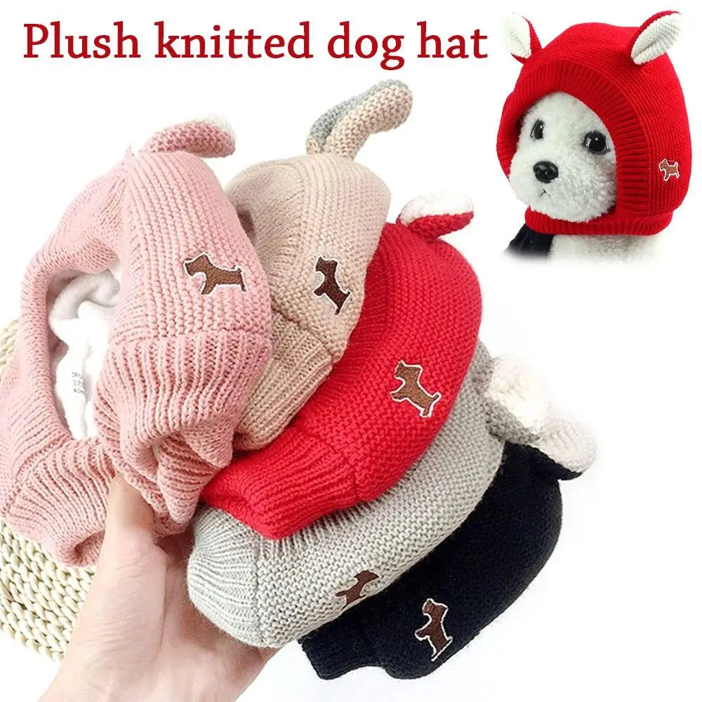 Quiet Dog Ear Muffs Noise Protection Pet Ears Covers Knitted Hat