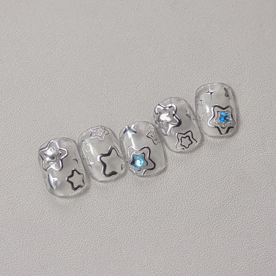 1 piece 5D color crystal star nail stickers high quality love shiny