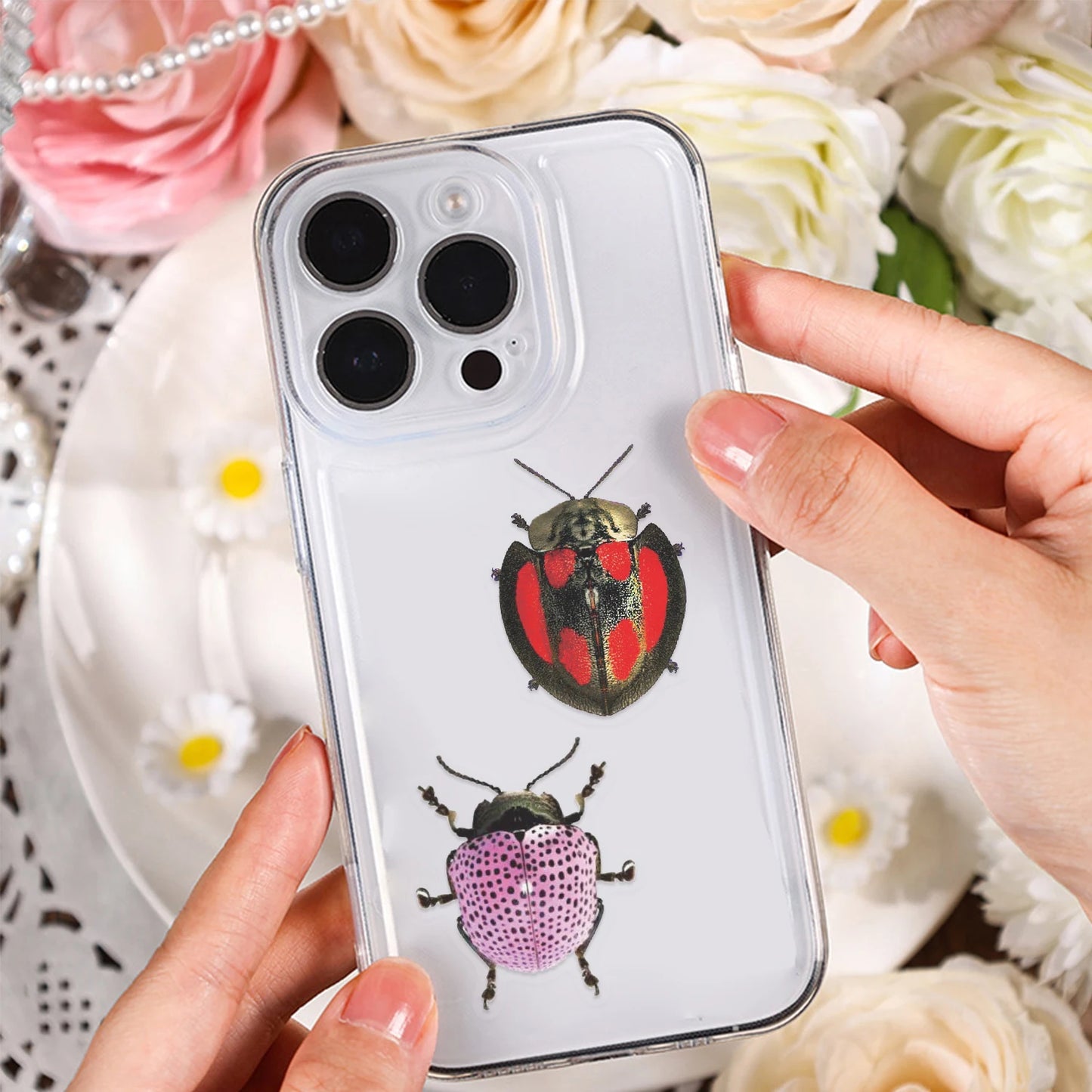 50pcs Cartoon Cute Cartoon Insect Beetle Stickers PET for Toy DIY