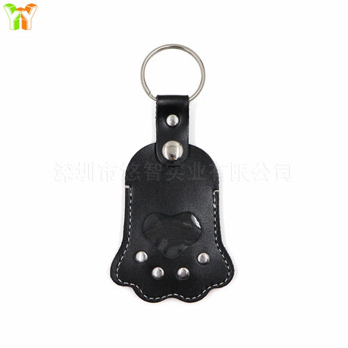 Memorial Leather Pet Hair Storage Bag Cat Paw Keychain Multifunctional
