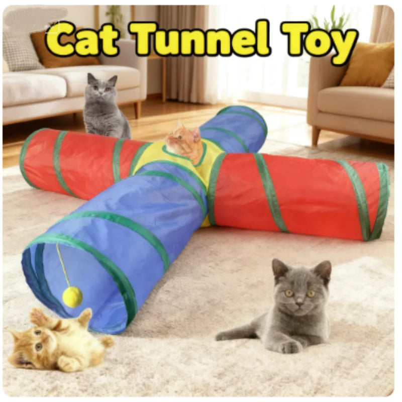 Hot Foldable Cat Tunnel Tube Interactive Fun Kitty Training Toy
