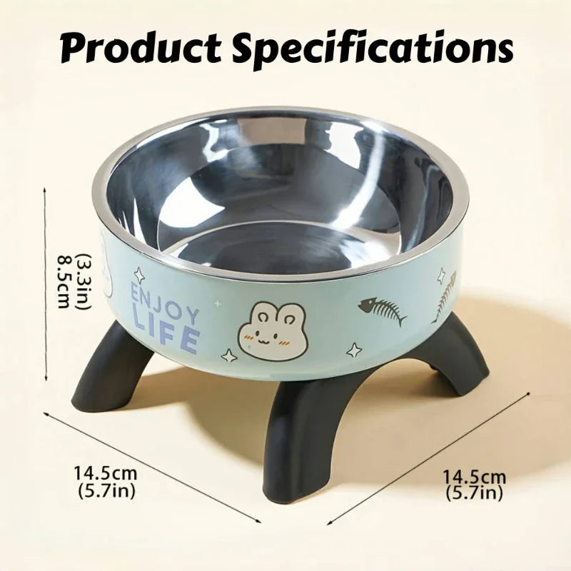 Stainless Steel Pet Bowl – Anti-Tip Elevated Design with Non-Slip