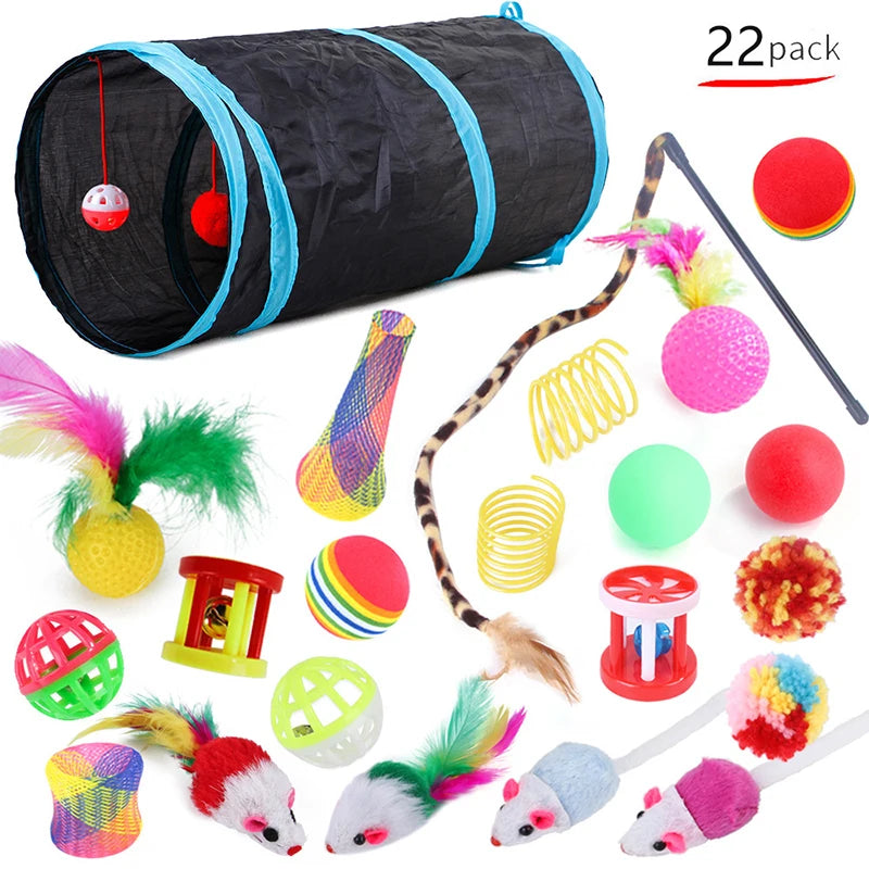 Cat Toys Cat Kitten Play Tunnel  Mouse Shape Balls Foldable  Chat