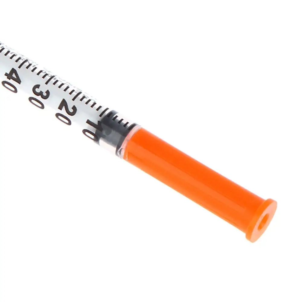 10pcs 1ml Disposable Plastic Veterinary Syringe Orange Cap Sterile
