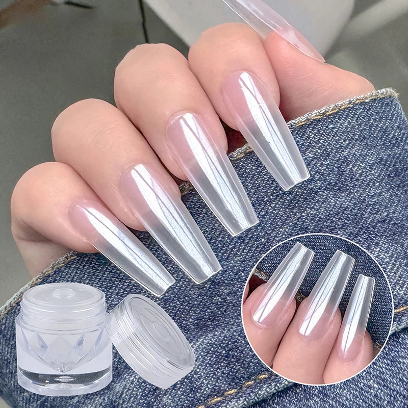 1Jar Plating Aurora Chrome Nail Powder Orange High-Gloss Moonlight