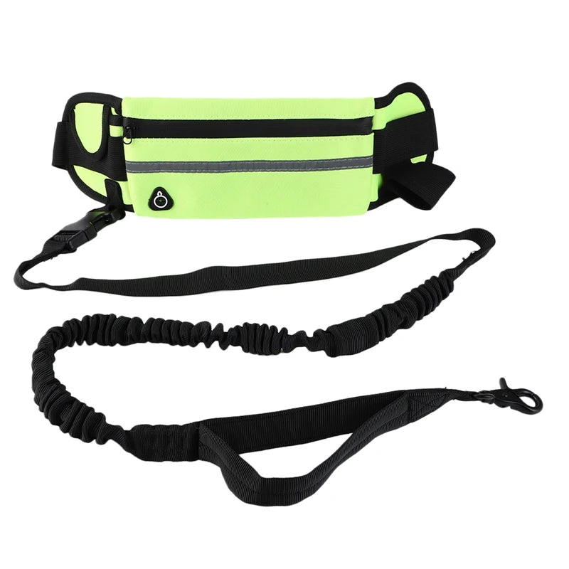Hand Free Dog Running Leash With Zipper Pouch Running Leash