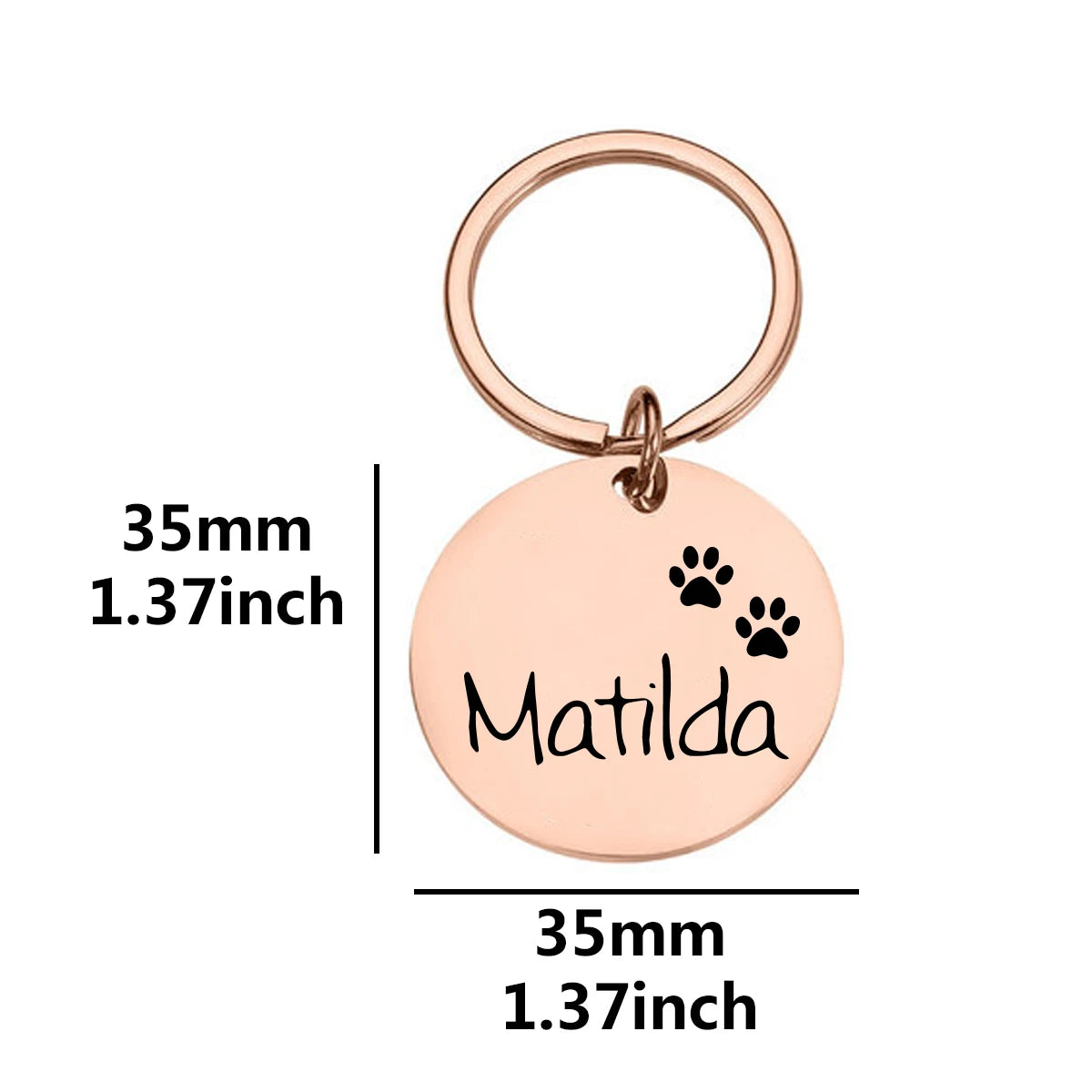 1pc Romantic dog footprint Customized Name and text Cat Dog ID Tag