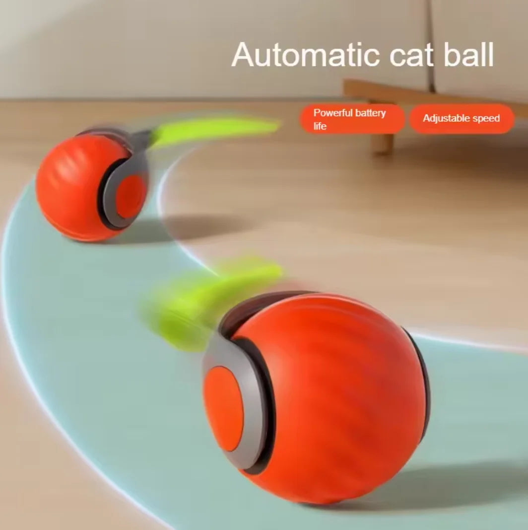 Cats Interactive Ball Toys, Automatic Rolling Ball with Faux Tail,USB