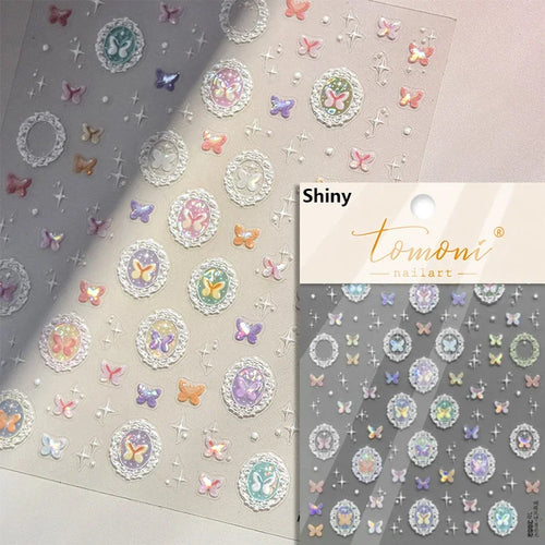 1piece 5Dcute tulip flower nail stickers high quality self-adhesive