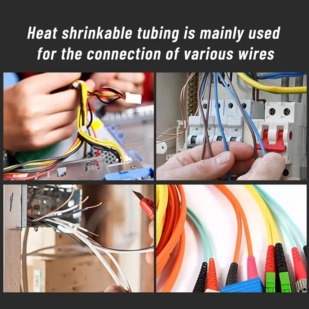 164/328PCS Heat Shrink Tubing 2:1Wire Cable Wrap Assortment Electric