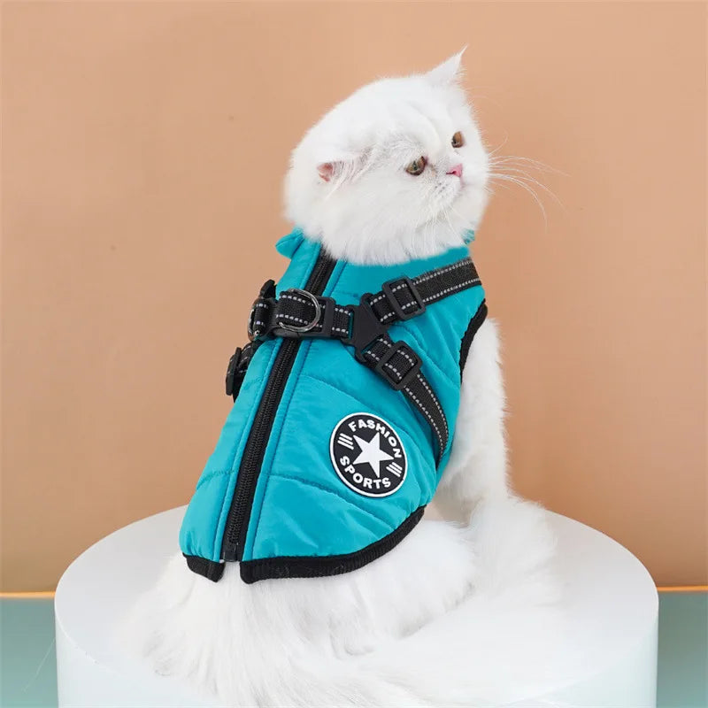 Thick and warm pet clothes, dog and cat cotton coats, winter chest and