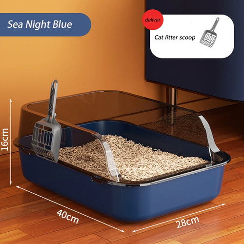 Cat Litter Box Thickening Kitty Sandbox Semi-enclosed High Side