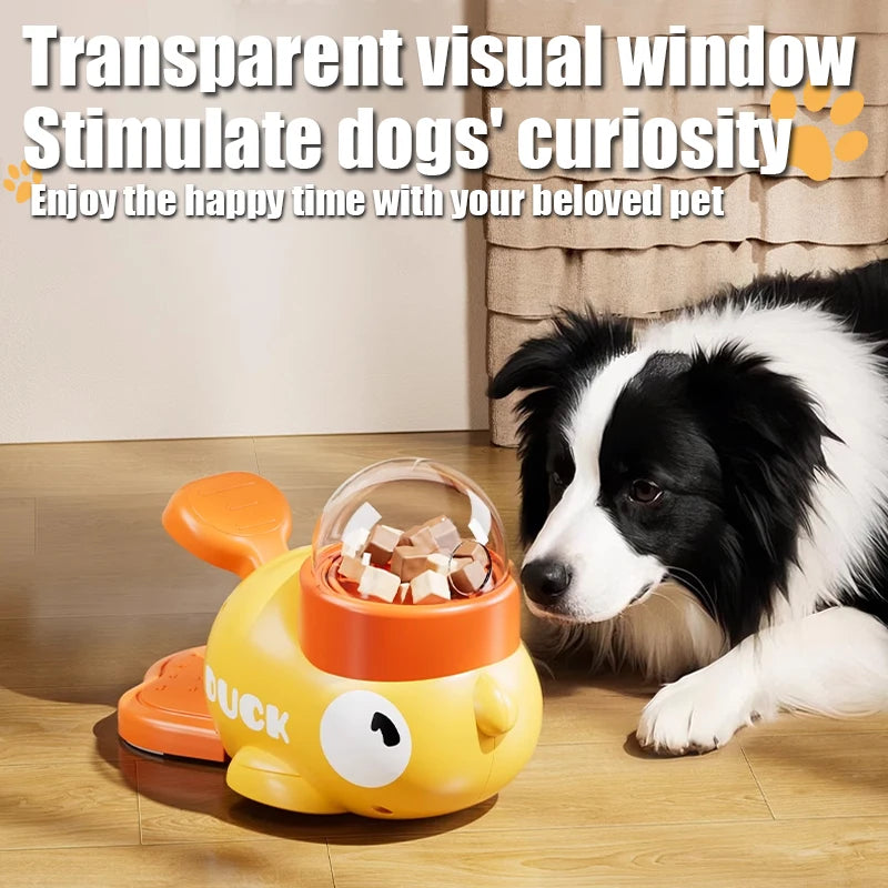 1PC Little Yellow Duck Pet Feeder Interactive Training Device For Cats