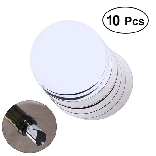 10/20pcs/ Set Silver Aluminum Foil Wine Pourer Disc Foldable Flexible