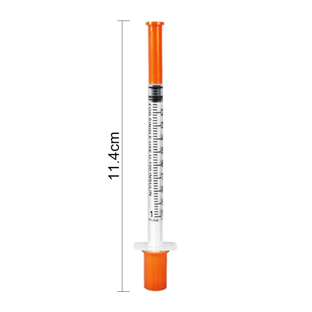 10pcs 1ml Disposable Plastic Veterinary Syringe Orange Cap Sterile