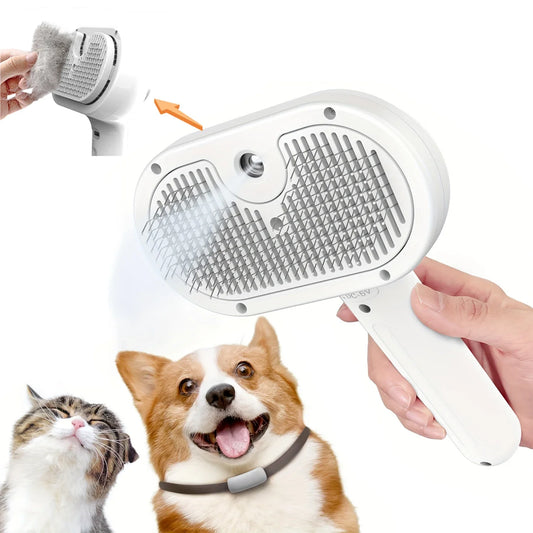 Upgraded Pet Spray Grooming Comb Steamy Floating Hair Removal Cleaning