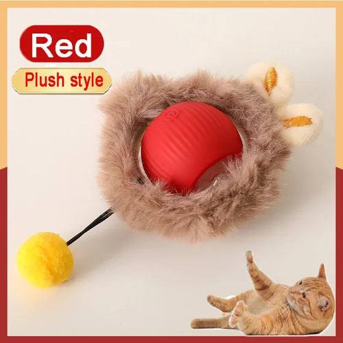 Cat Interactive Ball Toys Automatic Rolling Ball Faux Tail