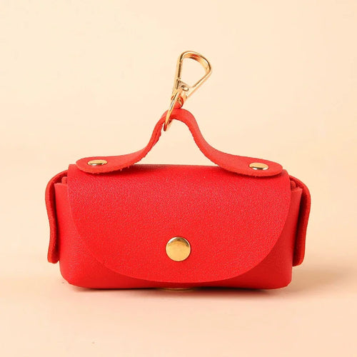 Portable Dog Poop Bag Organizer Stylish Pet Bag Holder Leather Pet