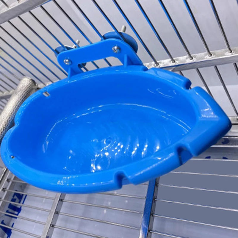Parrot Food Tray Multifunction Creative Blue Bathtub Animal Cage