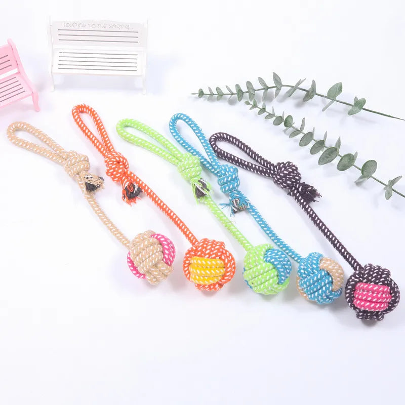Interactive Cotton Rope Mini Dog Toys Ball for Dogs Accessories