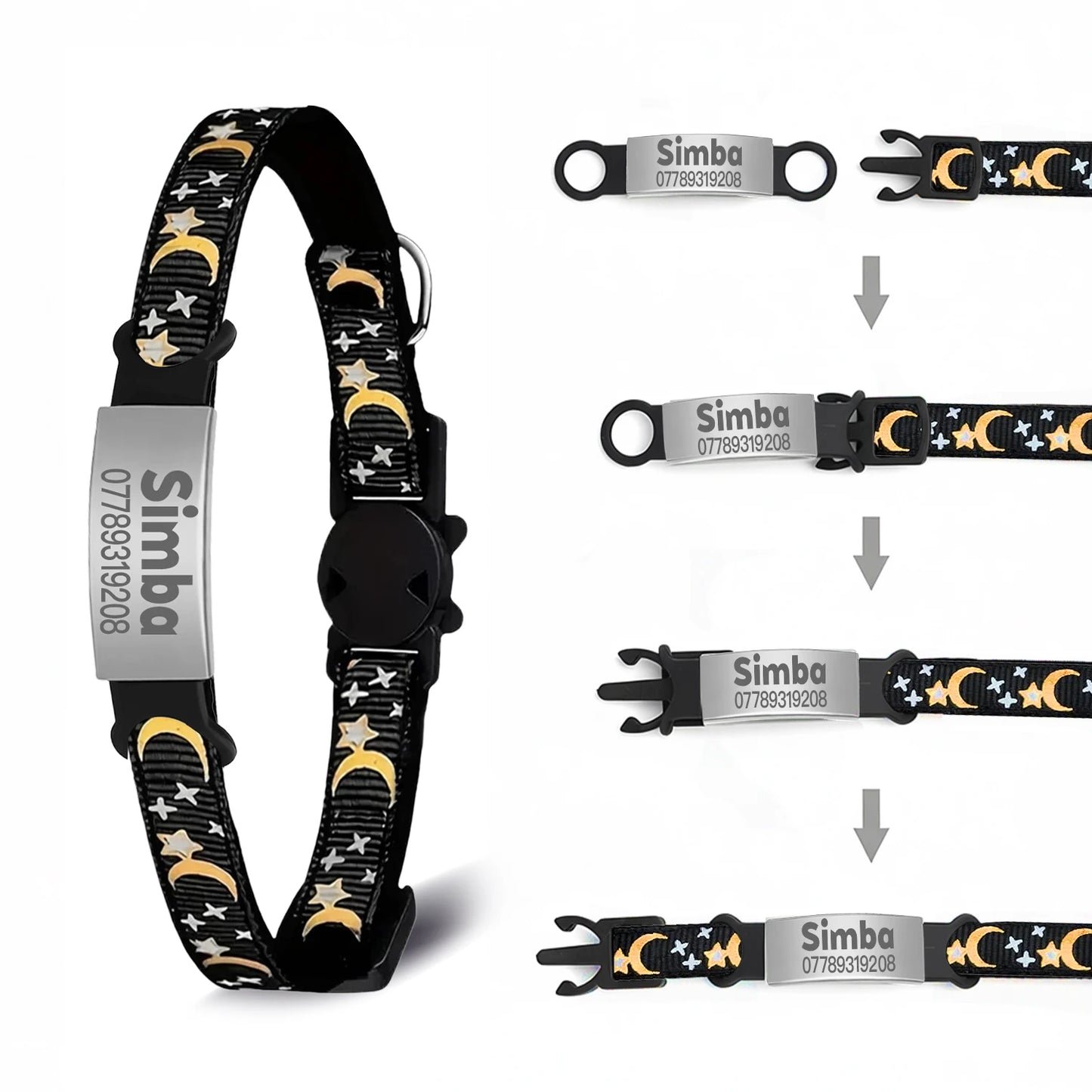 Customized Cute Glow Cat Collar Free Engraved Puppy Kitten Anti-lost