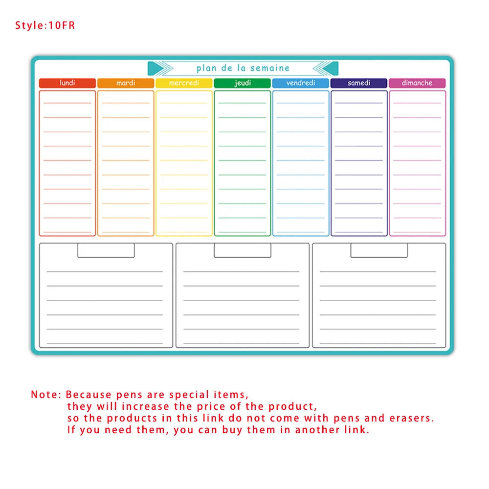 A3 Size Magnetic Weekly &monthly Planner Dry Erase Calendar Fridge