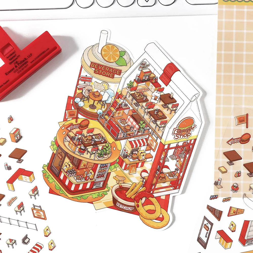 Dessert House 3D Visual Pocket House Scene Stickers Landscape Stickers