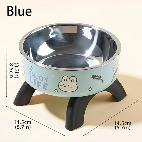 Stainless Steel Pet Bowl – Anti-Tip Elevated Design with Non-Slip