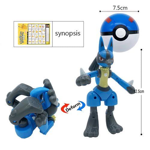 18 Styles Pokemon Anime Deformation Figures Pikachu Eevee Mewtwo