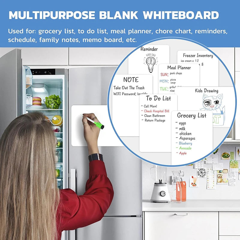 A3 Size Magnetic Whiteboard Dry Erase White Board, Fridge Stickers for