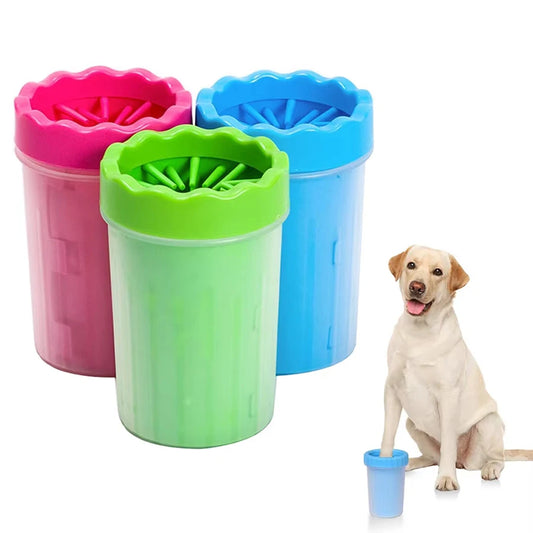1Pc Pet Plastic Foot Wash Cup S L XL Large size silicone brush Dog cat
