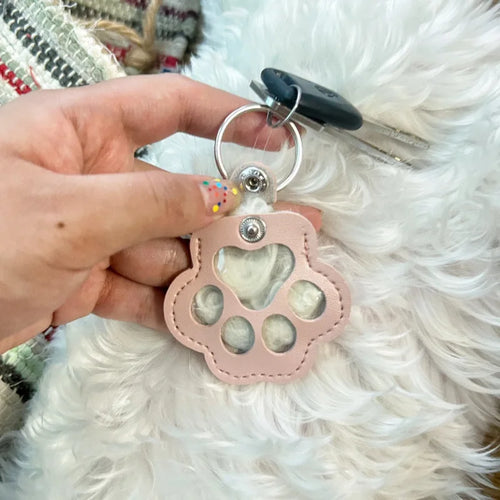 Memorial Leather Pet Hair Storage Bag Cat Paw Keychain Multifunctional