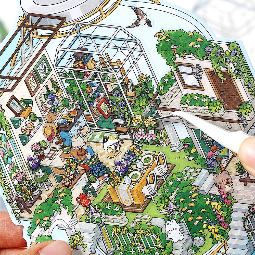 Kawaii  Deep Sea Home  3D DIY Landscape Sticker Pocket Cabin Scene