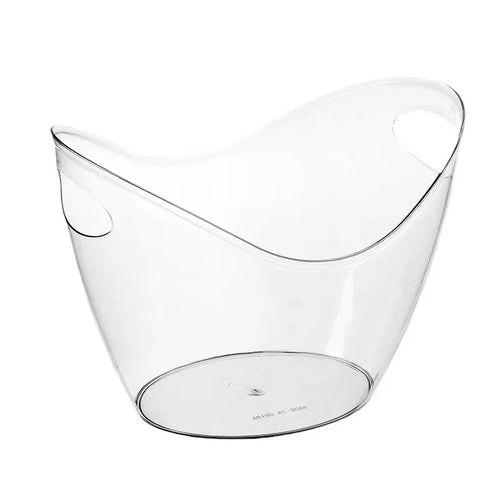 4L Clear Ice Bucket Beverage Tub Handle Cooling Large Ice Bucket for
