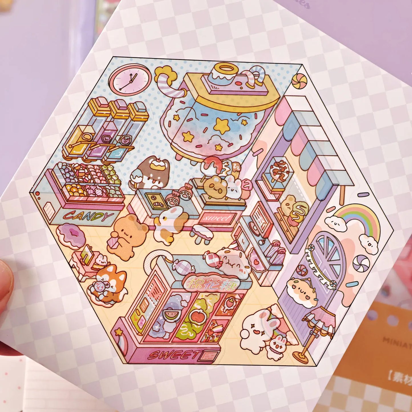 40pcs 3D Mini Diorama Sticker Book , Quiet Book Crafts with Miniature