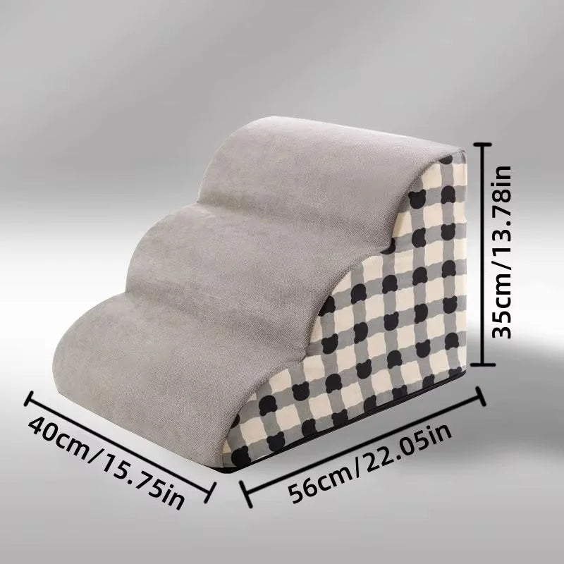 Pet 2/3 Steps High Density Foam Dog Secure Stairs Ramps Non-Slip Pet