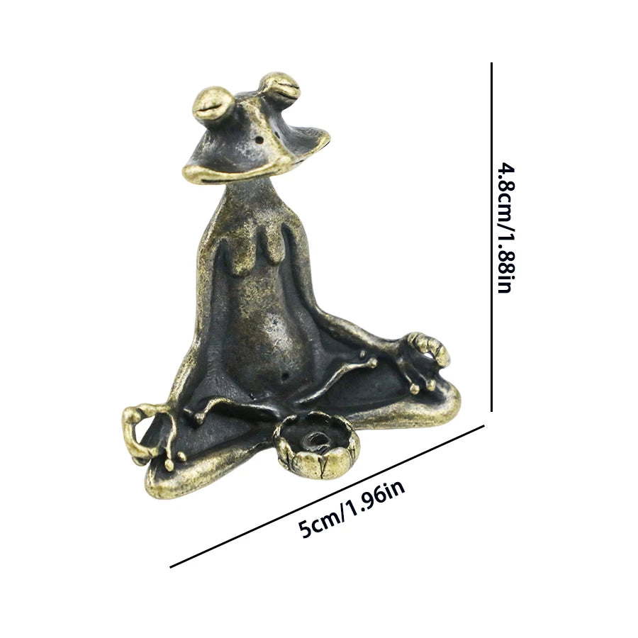 Retro Copperware Incense Socket Zen Frog Ornaments Solid Pure Copper