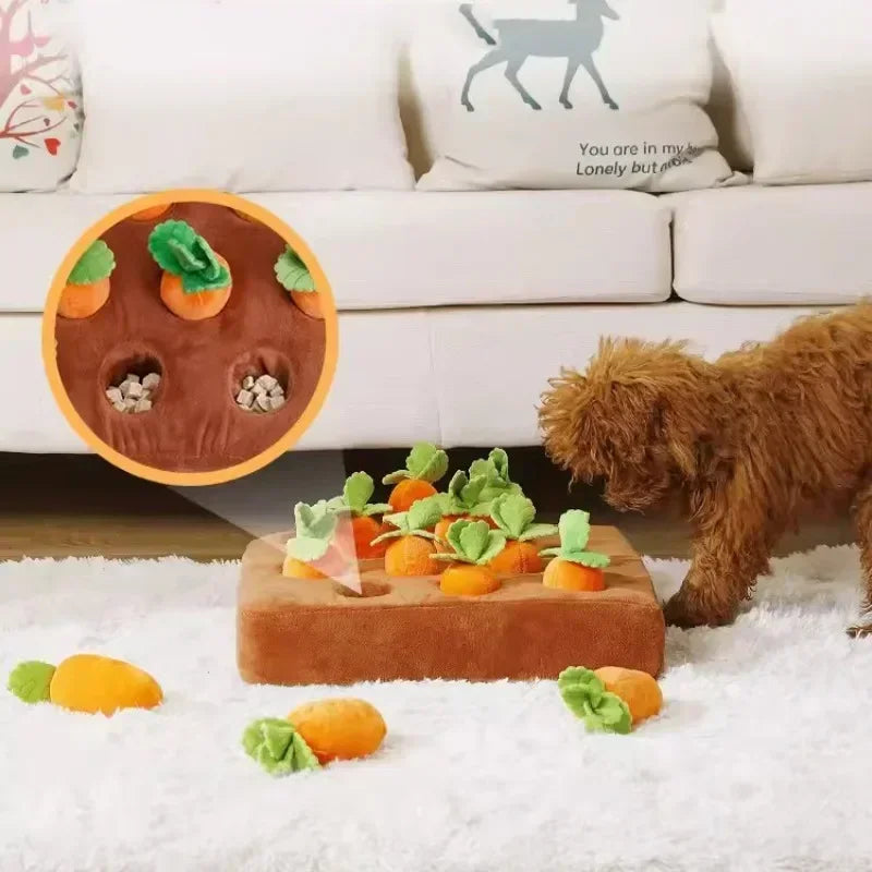 Dog Carrot Plush Toy Interactive Dog Toys Plush Puzzle Toys 2 In 1