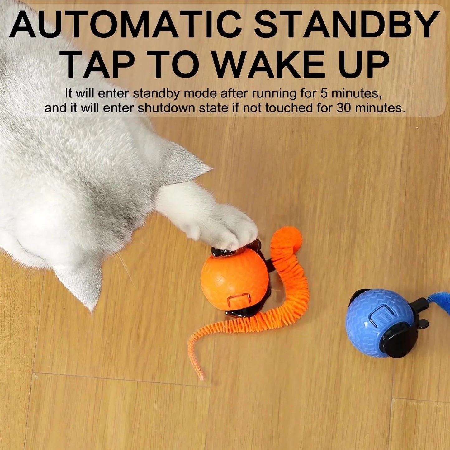 Automatic Rotating Smart LED Interactive Cat Teasing Ball Obstacle