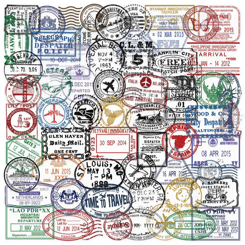 60Pcs Transparent Vintage Postmark Stickers - Waterproof PET Decor for