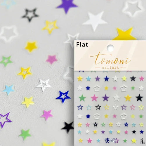 1pcs 5D Relief Kawaii Colorful Star Nail Art Stickers Multi Macaron