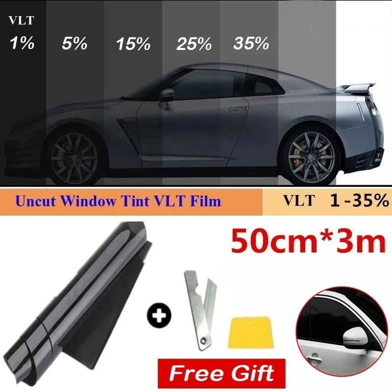 1 Roll 50cm X 3m 1/5/15/25/35 Percent VLT Window Tint Film Glass
