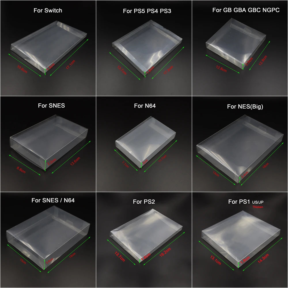 6PCS Game card Display Box Protector PET dustproof box for GB GBA GBC
