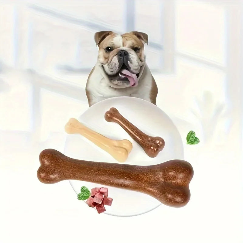 Dog Durable Beef Flavored Chew Toy, Bone Shaped Dog Interactive Play