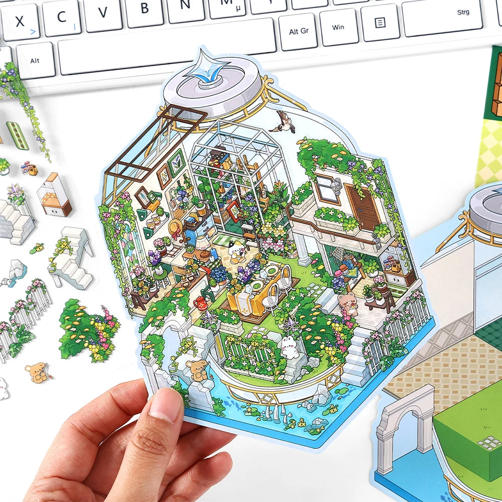 Kawaii  Deep Sea Home  3D DIY Landscape Sticker Pocket Cabin Scene