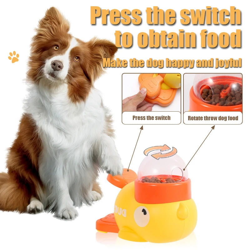 1PC Little Yellow Duck Pet Feeder Interactive Training Device For Cats