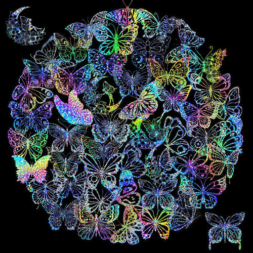 100 PCS/PACK Transparent Butterfly Laser Stickers Holographic Stickers