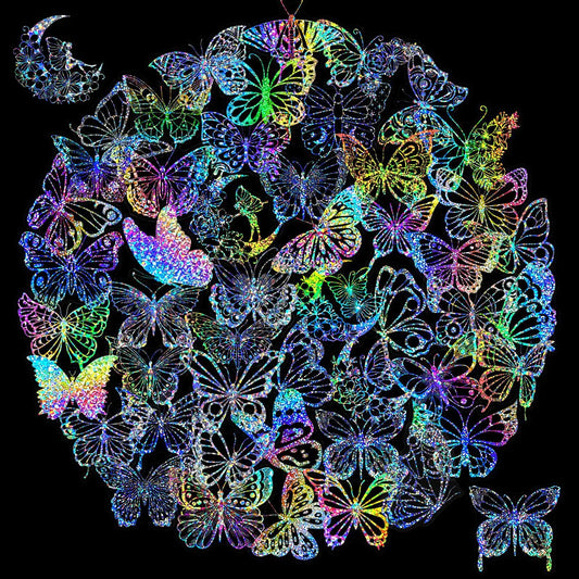100 PCS/PACK Transparent Butterfly Laser Stickers Holographic Stickers