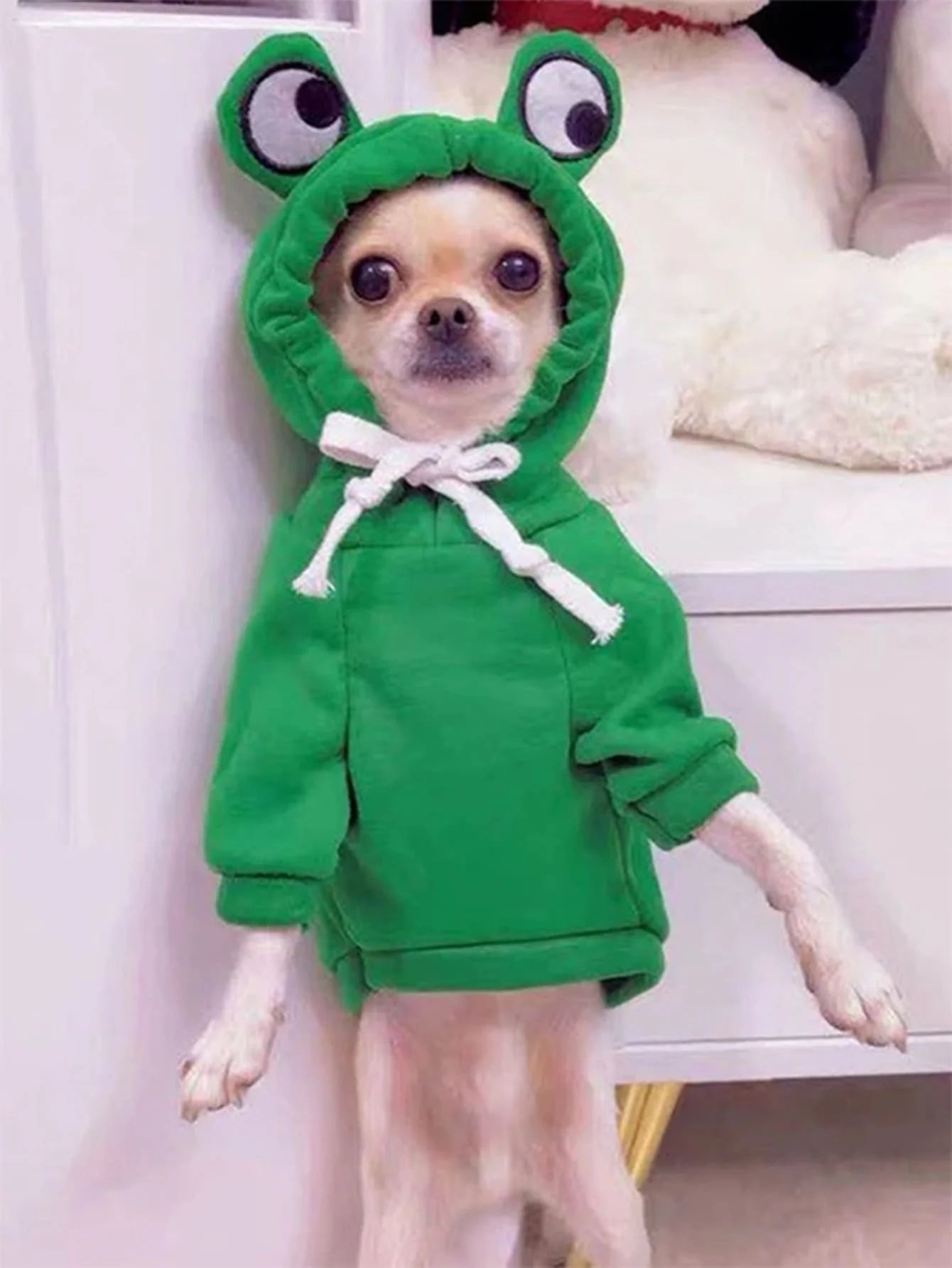 1PC Cute Frog Pet Sweater for Small and Medium Dogs - Green Dog Hoodie