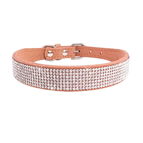 Dog Collar Crystal Glitter Rhinestone Pet Collars Zinc Alloy Buckle